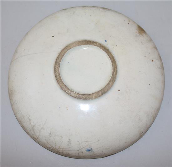 A Castel Durante maiolica Bella Donna dish, first half 16th century, diameter 23cm, losses and damage